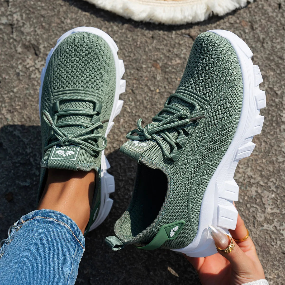 Mesh Lace Up Platform Athletic - Maria de Fatima Andrade