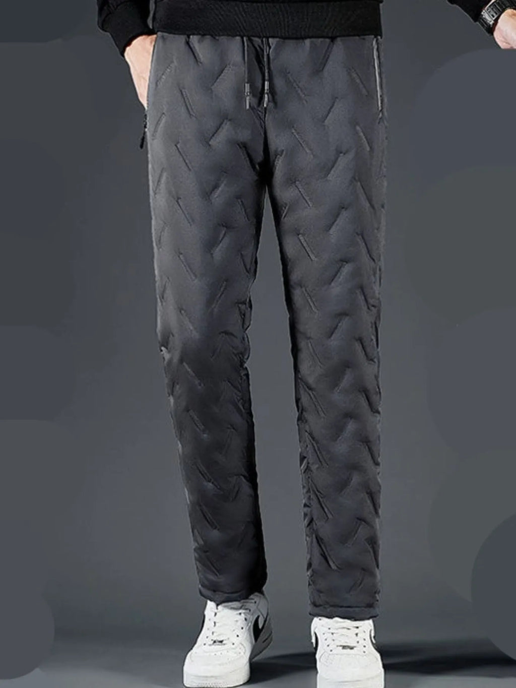 Men's Plus Size Quilted Thermal Joggers - Maria de Fatima Andrade