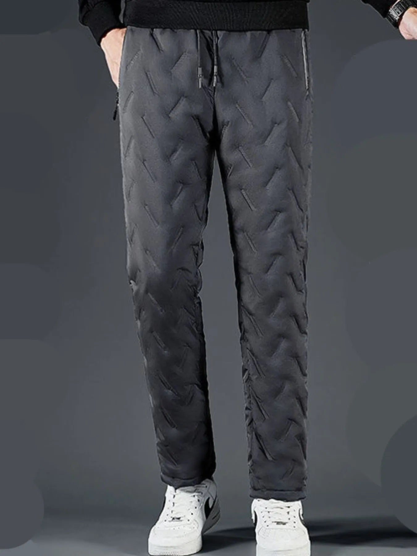 Men's Plus Size Quilted Thermal Joggers - Maria de Fatima Andrade