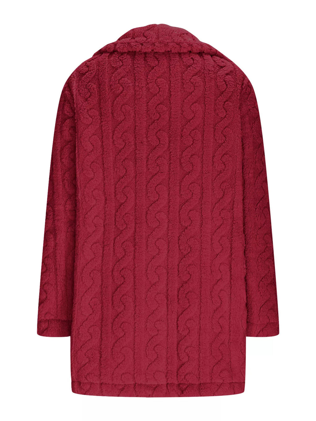 Double-Breasted Fleece Longline Coat - Maria de Fatima Andrade