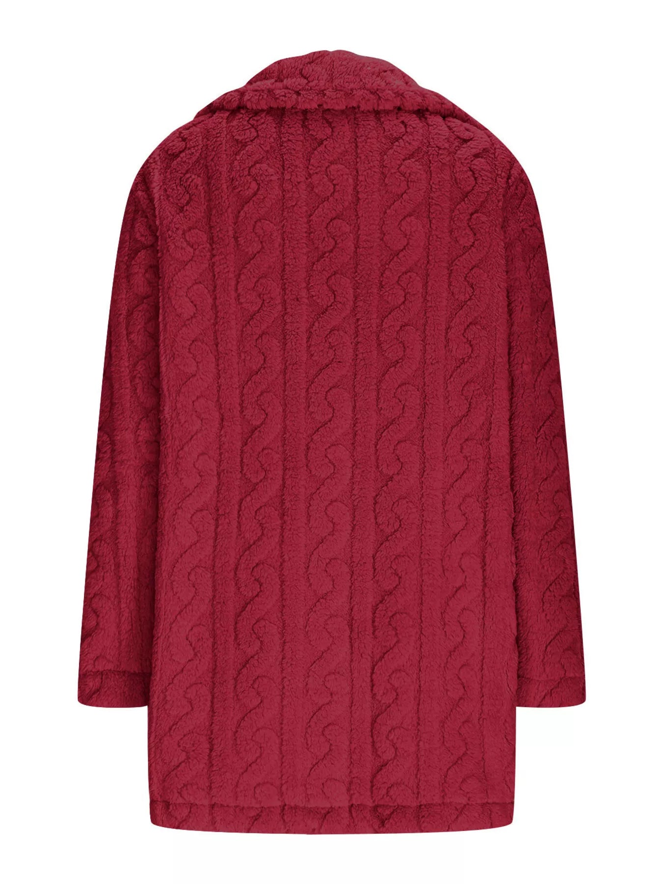 Double-Breasted Fleece Longline Coat - Maria de Fatima Andrade
