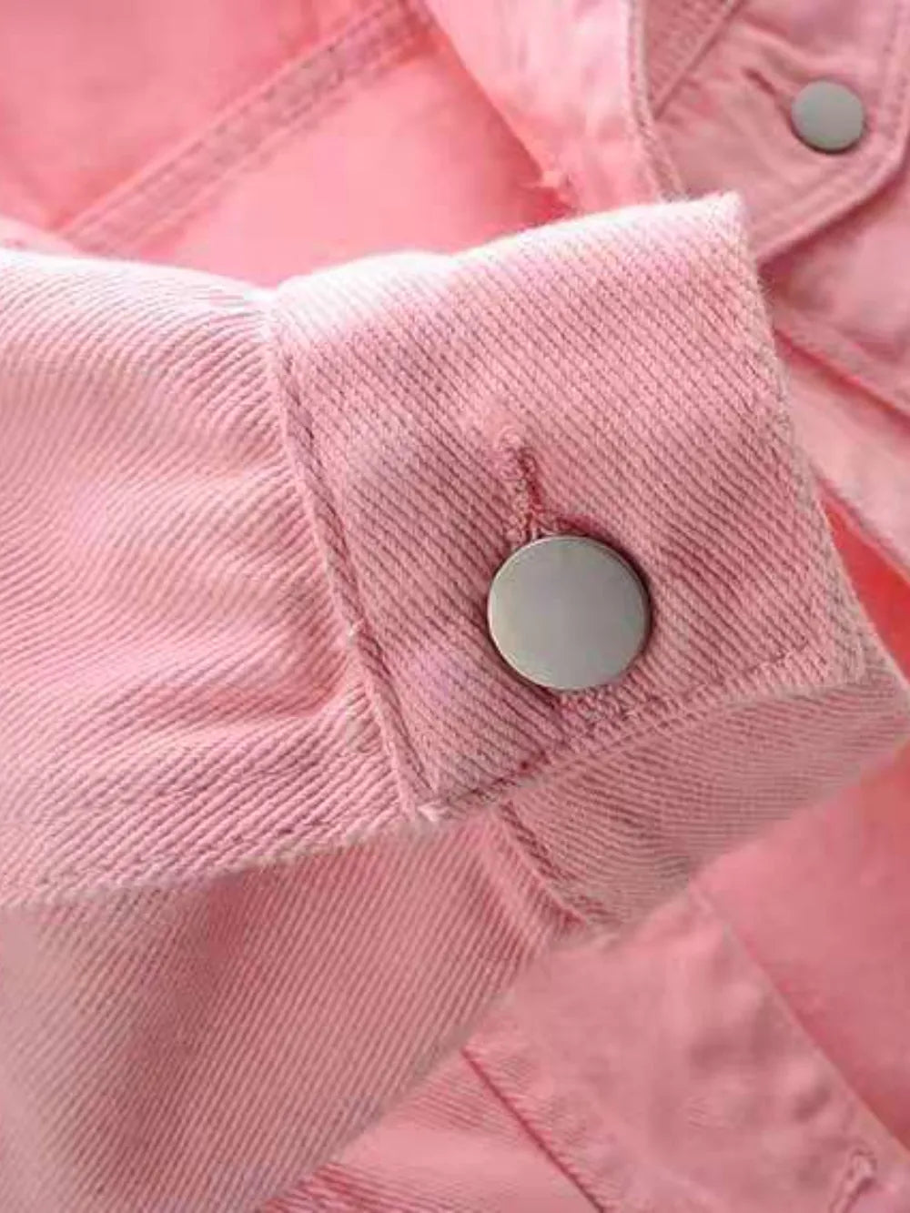 Full Size Cropped  Denim Jacket Plus Size - Maria de Fatima Andrade