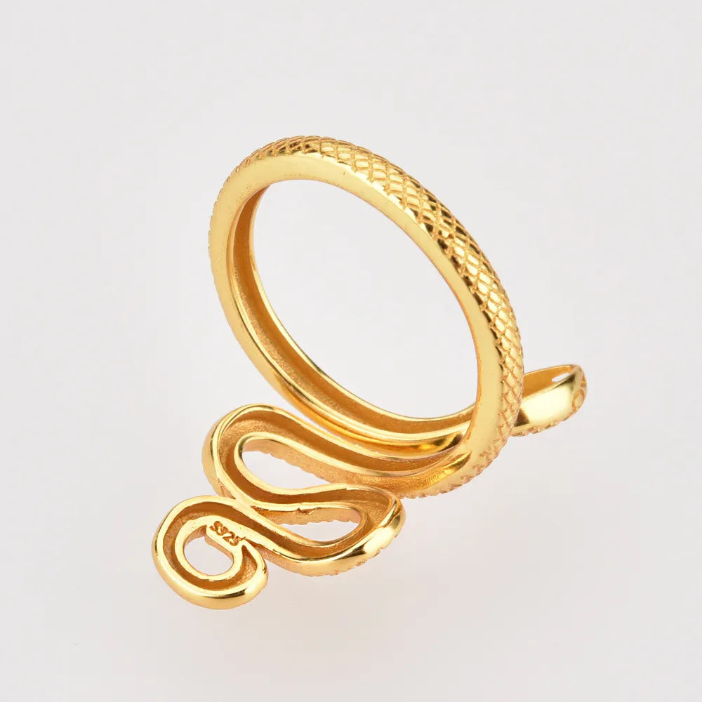 925 Sterling Silver Snake Shape Ring - Maria de Fatima Andrade