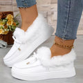 Fuzzy Round Toe Slip-Ons - Maria de Fatima Andrade