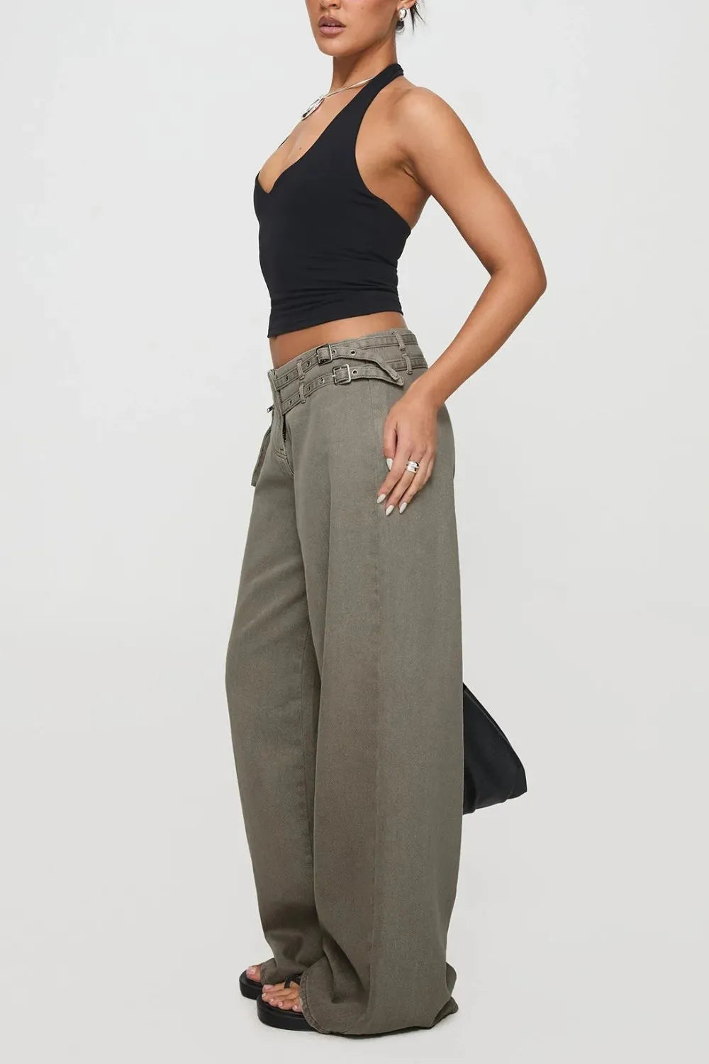 Wide Leg Jeans with Pockets - Maria de Fatima Andrade