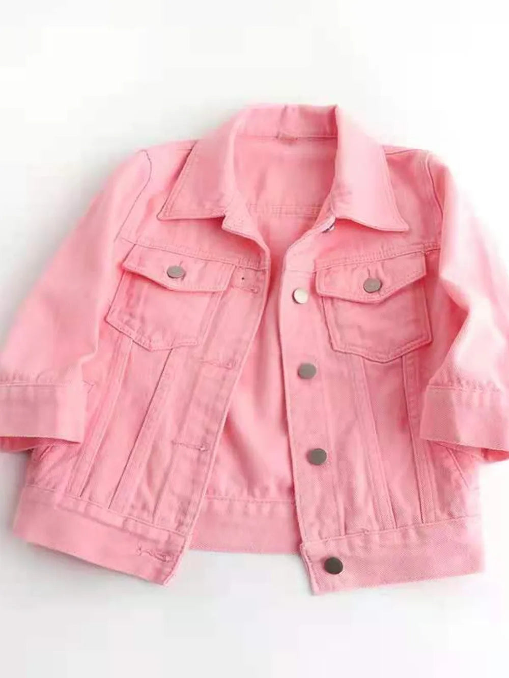 Full Size Cropped  Denim Jacket Plus Size - Maria de Fatima Andrade