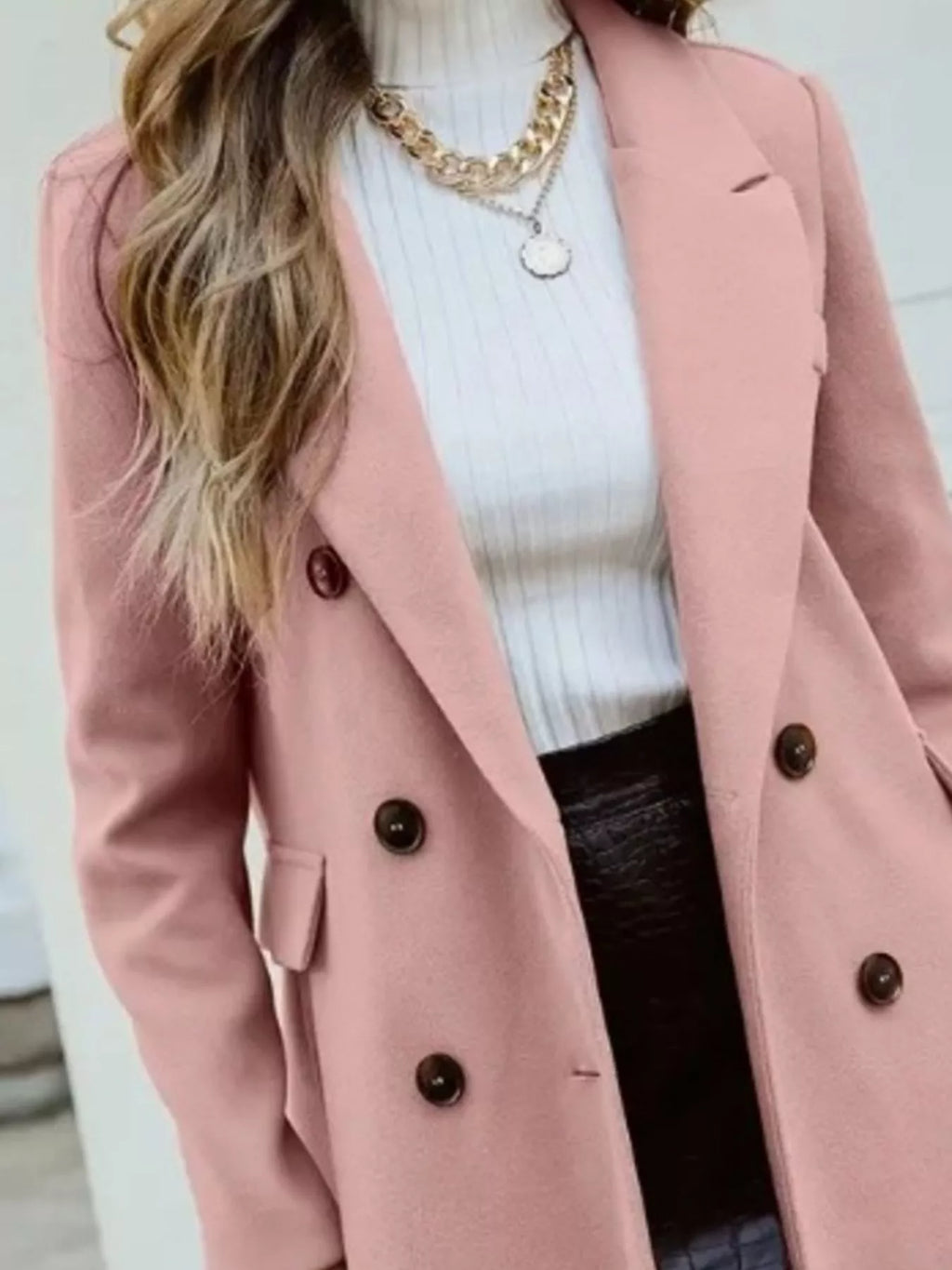 Double-Breasted Longline Coat - Maria de Fatima Andrade